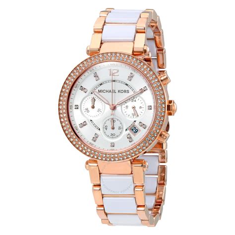 white womens watches michael kors|michael kors chronograph watch women.